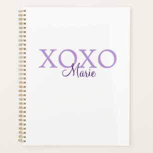 Xoxo valentine's day add name purple pastel minima planner
