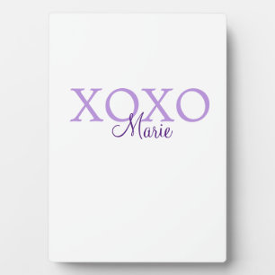 Xoxo valentine's day add name purple pastel minima plaque
