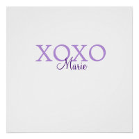 Xoxo valentine's day add name purple pastel minima