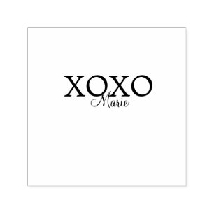 Xoxo valentine's day add name purple pastel minima self-inking stamp
