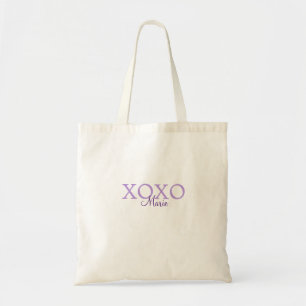 Xoxo valentine's day add name purple pastel minima tote bag