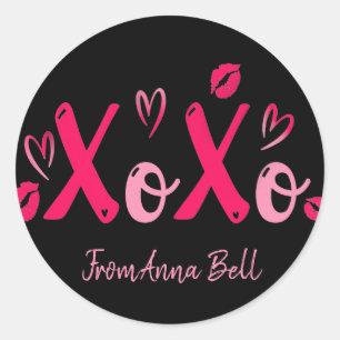 Xoxo Valentines Day Cute Valentine Favours Classic Round Sticker