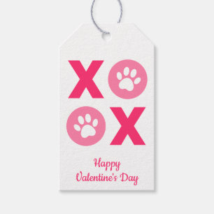 XOXO Valentine's Day Paw Print Gift Tags