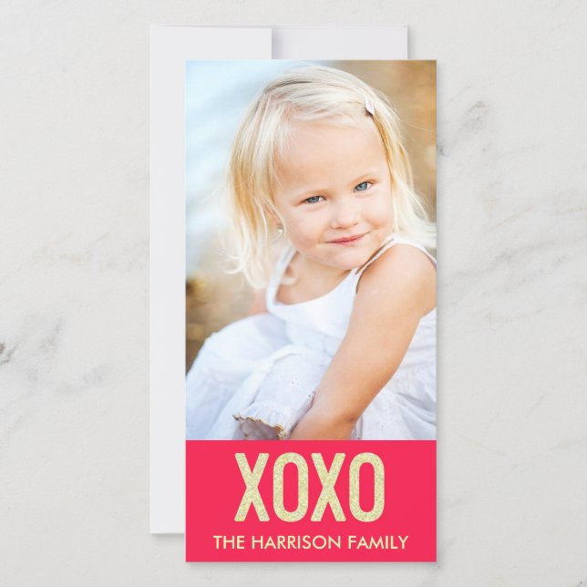 XOXO Valentine's Day Photo Card (Front)