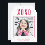XOXO Valentine's Day Photo Card Personalised<br><div class="desc">A fresh Valentine's Day photo card with XOXO and photo frame.</div>