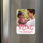 XOXO Valentine's Day Photo Magnet for Mum<br><div class="desc">Custom printed Valentine's Day magnet personalised with your photo and text. This modern minimalist design features red watercolor hand lettering that says XOXO. Message below reads "Happy Valentine's Day to the Best Mama" or you can customise it with your own special message for mum, grandma or other special person in...</div>