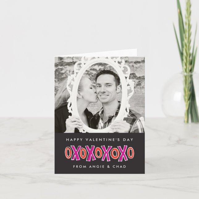 XOXO Valentine's Day Photo Note Card (Front)