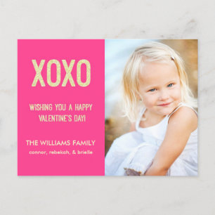 XOXO Valentine's Day Postcard