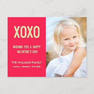 XOXO Valentine's Day Postcard