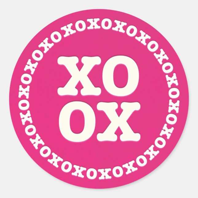 XOXO Valentine's Day Sticker | Pink (Front)