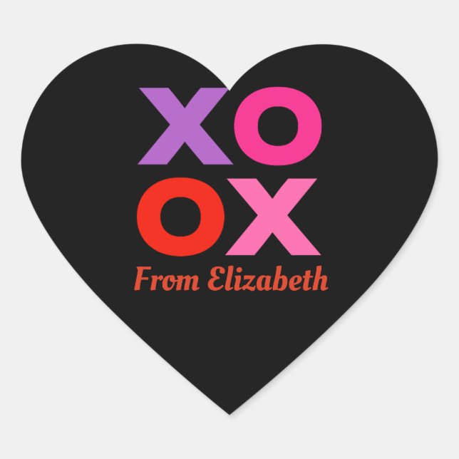 XOXO Valentines Heart Sticker (Front)