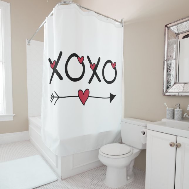 XOXO Valentines Shower Curtain (In Situ)
