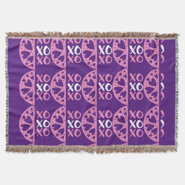 XOXO Valentine's  Throw Blanket (Front)