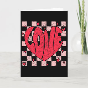 Xoxo Xo Xo Groovy Love Chequered Valentine Men Wom Card