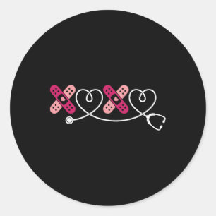 Xoxo Xo Xo Nurse Stethoscope Valentine Men Women K Classic Round Sticker