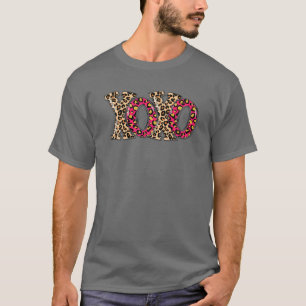 Xoxos Leopard Heart Love Happy Valentines Day Gift T-Shirt