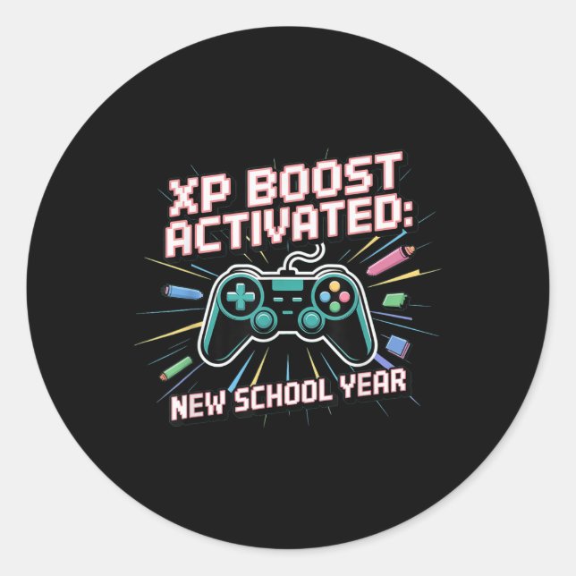 Xp Boost, New School Year, Back To School, Gen Z A Classic Round Sticker (Front)