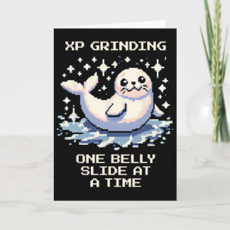 Xp Grinding Belly Slide Pixel Seal Retro Gamer Vib Card