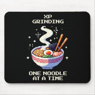 Xp Grinding Ramen Noodles Pixel Art Retro Gaming  Mouse Mat