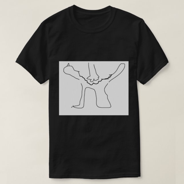xQc Cat Drawing Long  T-Shirt (Design Front)