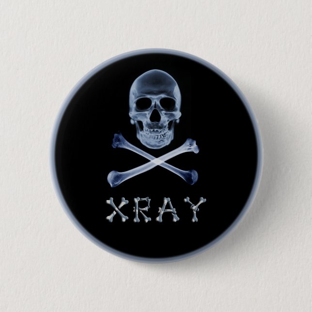 XRAY PIRATE Flag RADIOLOGY JOLLY ROGER 6 Cm Round Badge (Front)