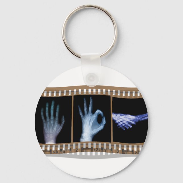 XRAY SIGN LANGUAGE FILM - HAND OK HANDSHAKE KEY RING (Front)