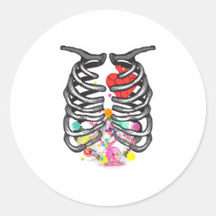 XRay Skeleton Candy Shirt Halloween Rib Cag Classic Round Sticker