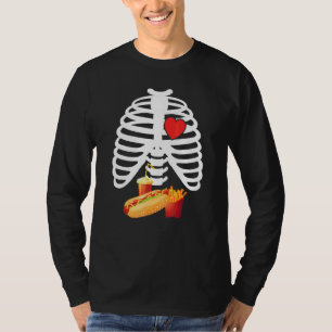 Xray Skeleton Rib Cage Beer Hot Dogs Halloween Hot T-Shirt
