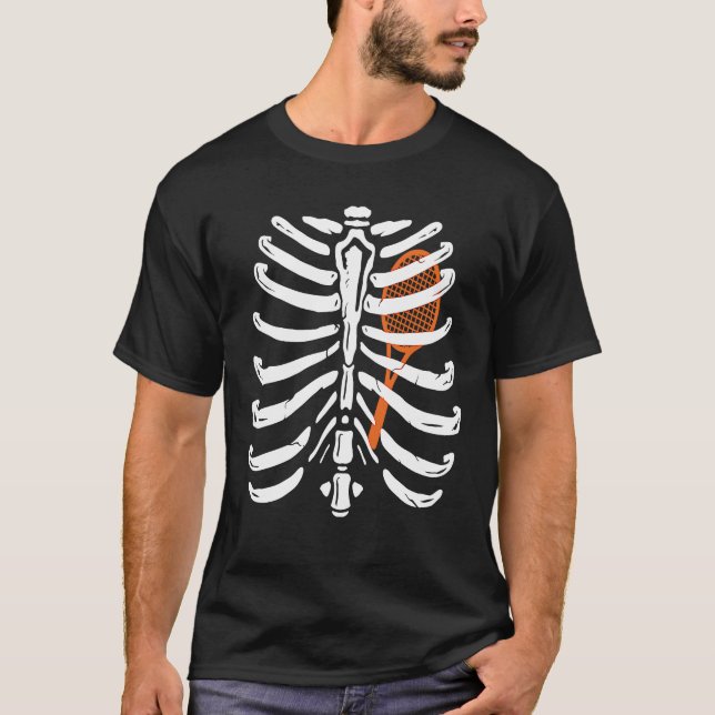 Xray Skeleton Rib Cage Tennis   Halloween Costume T-Shirt (Front)