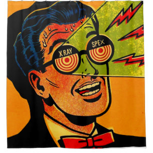 Xray Spex print Shower Curtain