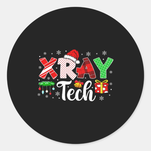 Xray Tech Christmas Bow Rad Tech Radiology Men Wom Classic Round Sticker (Front)