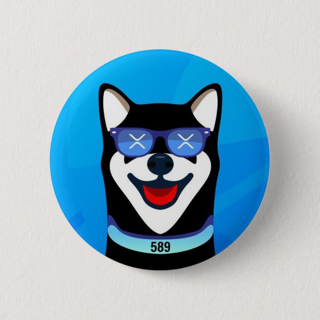 XRdoge Logo Blue 6 Cm Round Badge (Front)