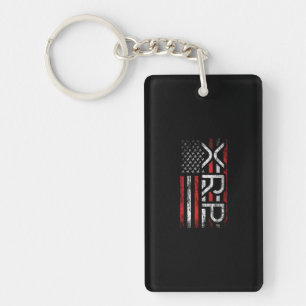XRP Crypto Cryptocurrency American Flag Meme Key Ring