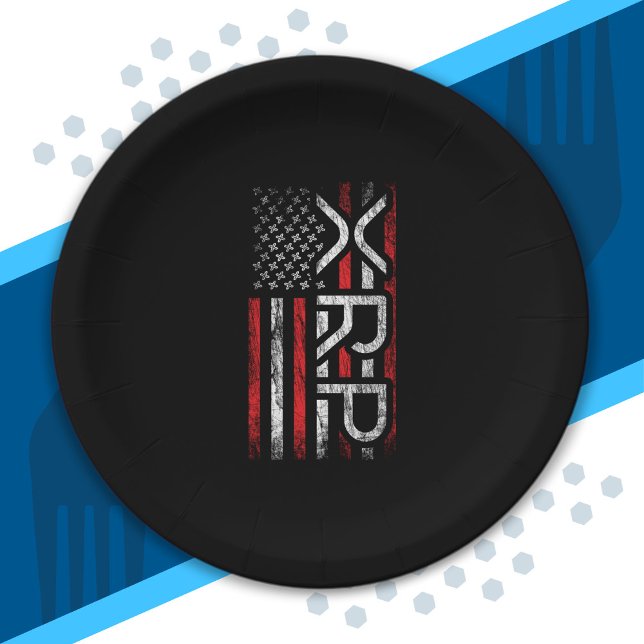 XRP Crypto Cryptocurrency American Flag Meme Paper Plate (Creator Uploaded)