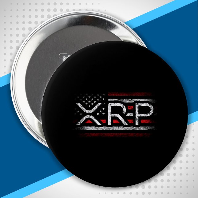 XRP Crypto Currency Cryptocurrency American Flag 10 Cm Round Badge (Creator Uploaded)