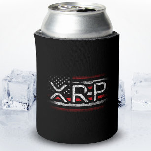 XRP Crypto Currency Cryptocurrency American Flag Can Cooler