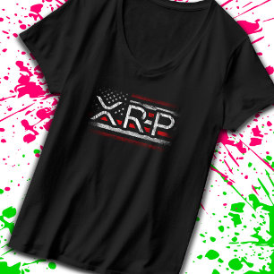 XRP Crypto Currency Cryptocurrency American Flag T-Shirt