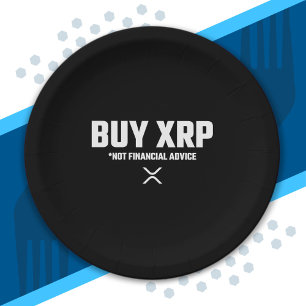 XRP Crypto Meme Not Financial Advice Disclaimer Paper Plate