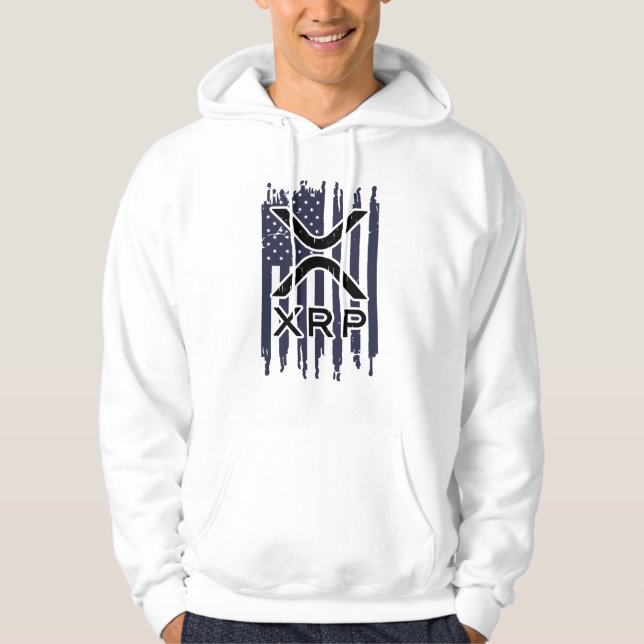 XRP Cryptocurrency USA American Hoodie (Front)