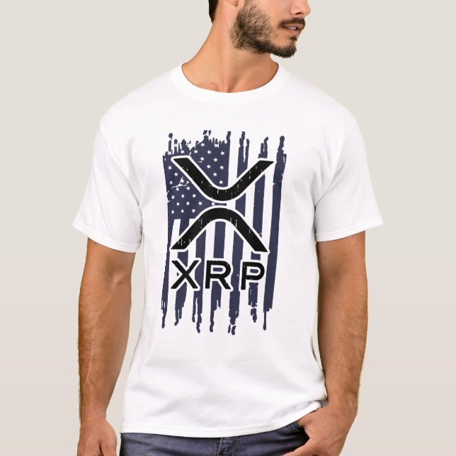 XRP Cryptocurrency USA American T-Shirt (Front)