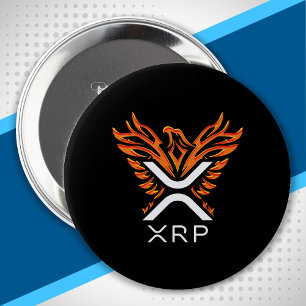 XRP Cryptocurrency - XRP Logo Rising Phoenix 10 Cm Round Badge