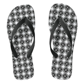 XRP Distressed Black Coin Logo  Flip Flops