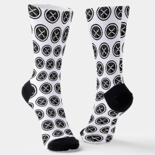 XRP Distressed Black Coin Logo Socks