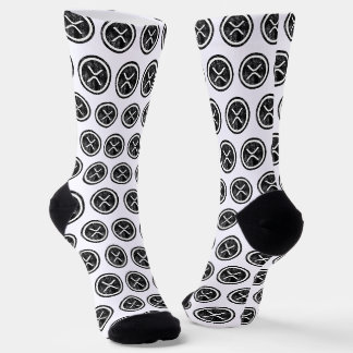 XRP Distressed Black Coin Logo Socks