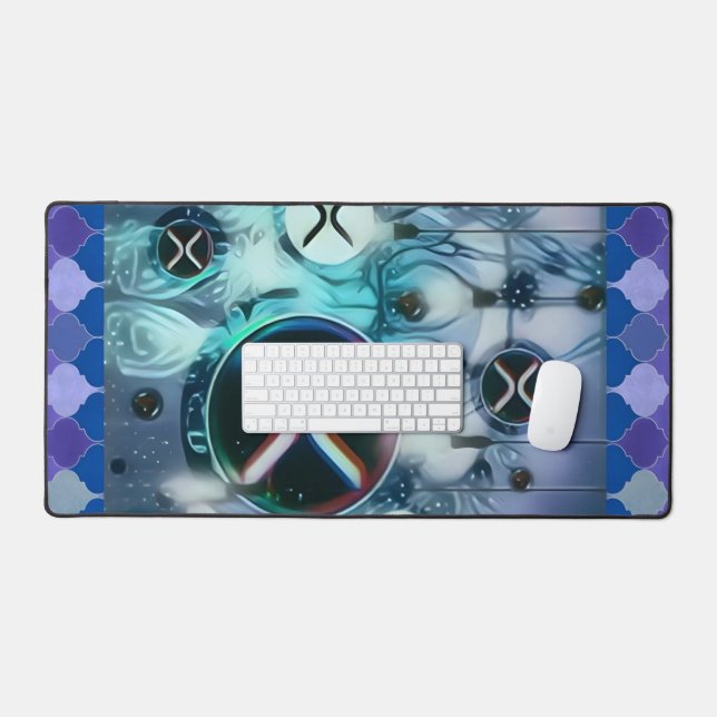 XRP light bubbles Desk Mat (Keyboard & Mouse)