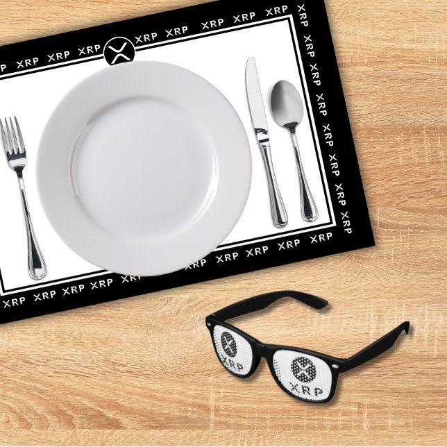 XRP symbol funny Crypto Party Favours Retro Sunglasses (Funny XRP symbol sunglasses for Crypto Themed parties)