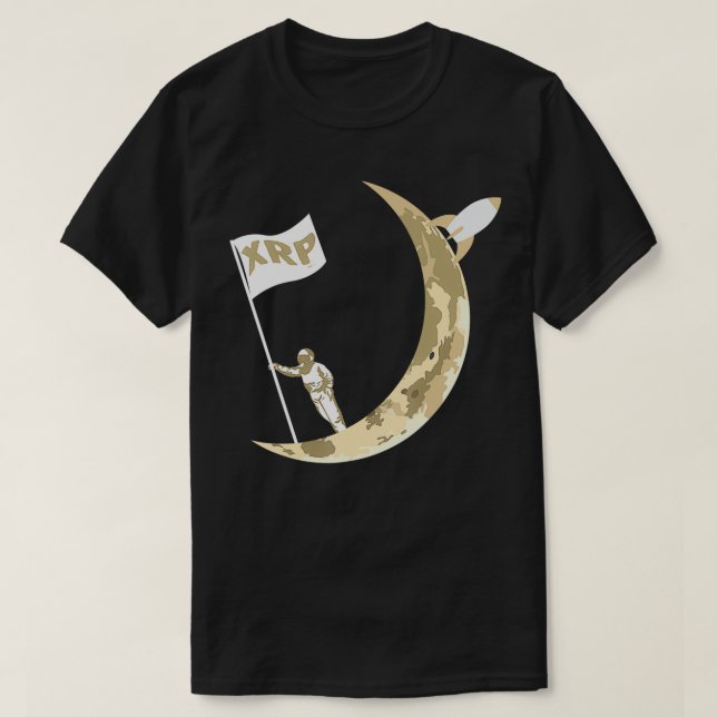 XRP To The Moon Ripple XRP Astronaut Crypto  T-Shirt (Design Front)