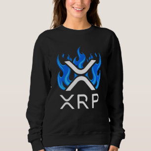 XRP - XRP Cryptocurrency - XRP Logo - Blue Flames  Sweatshirt