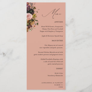 xRustic Gold, Purple, & Pink Floral 4 White Tall Menu