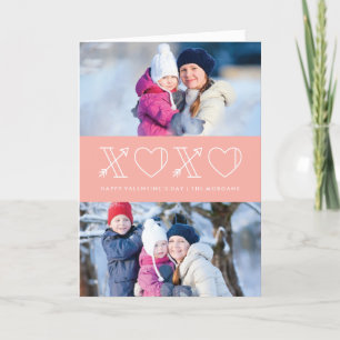 Xs & Os Valentine's Day Greeting Card - Peach